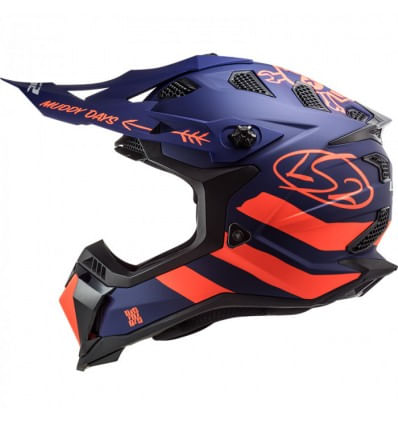 Casco LS2 MX700 Subverter Cargo Azul / Naranja Mate