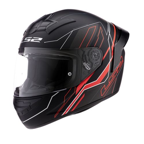 Casco LS2 352 Rookie Chaser Negro Rojo Mate con Spoiler