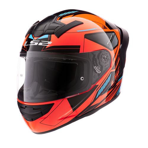 Casco LS2 352 Rookie Beta HV Naranja Negro con Spoiler