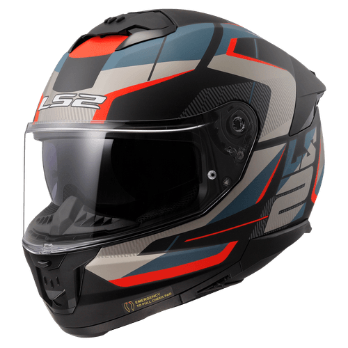 Casco Ls2 Stream II  808 Road Negro / Azul / Mate