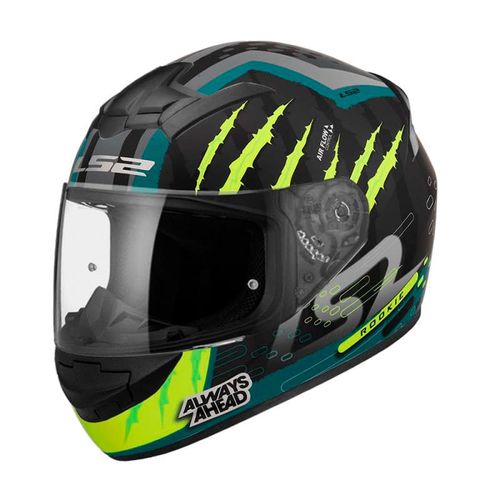 Casco LS2 352 Rookie Skar Negro / Amarillo Mate con Spoiler