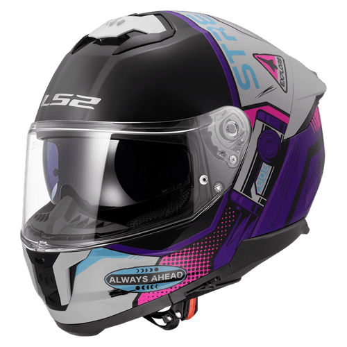 Casco LS2 808 Stream II Moon Walk Gris / Violeta / Mate