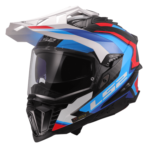 Casco LS2 701 Explorer Carbono Frontier II Blanco / Azul / Brillo
