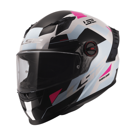 Casco LS2 816 Cosmos Bokanix Blanco / Rosa / Brillo