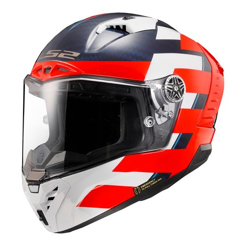 Casco LS2 805 Thunder II Carbono Alliance Rojo / Azul / Brillo