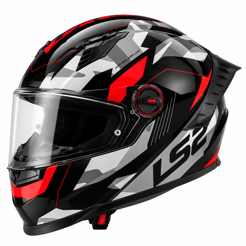 Casco LS2 816 Cosmos Tank Camo / Negro / Rojo / Brillo