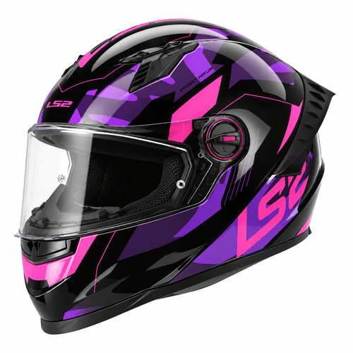 Casco LS2 816 Cosmos Tank Camo / Negro / Violeta / Brillo